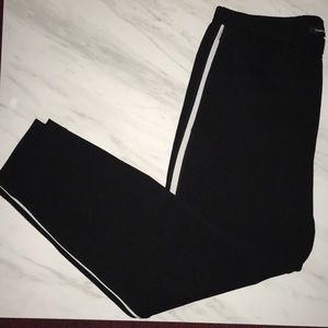 Theory New M Joggers Black w/ White Stripe Waffle